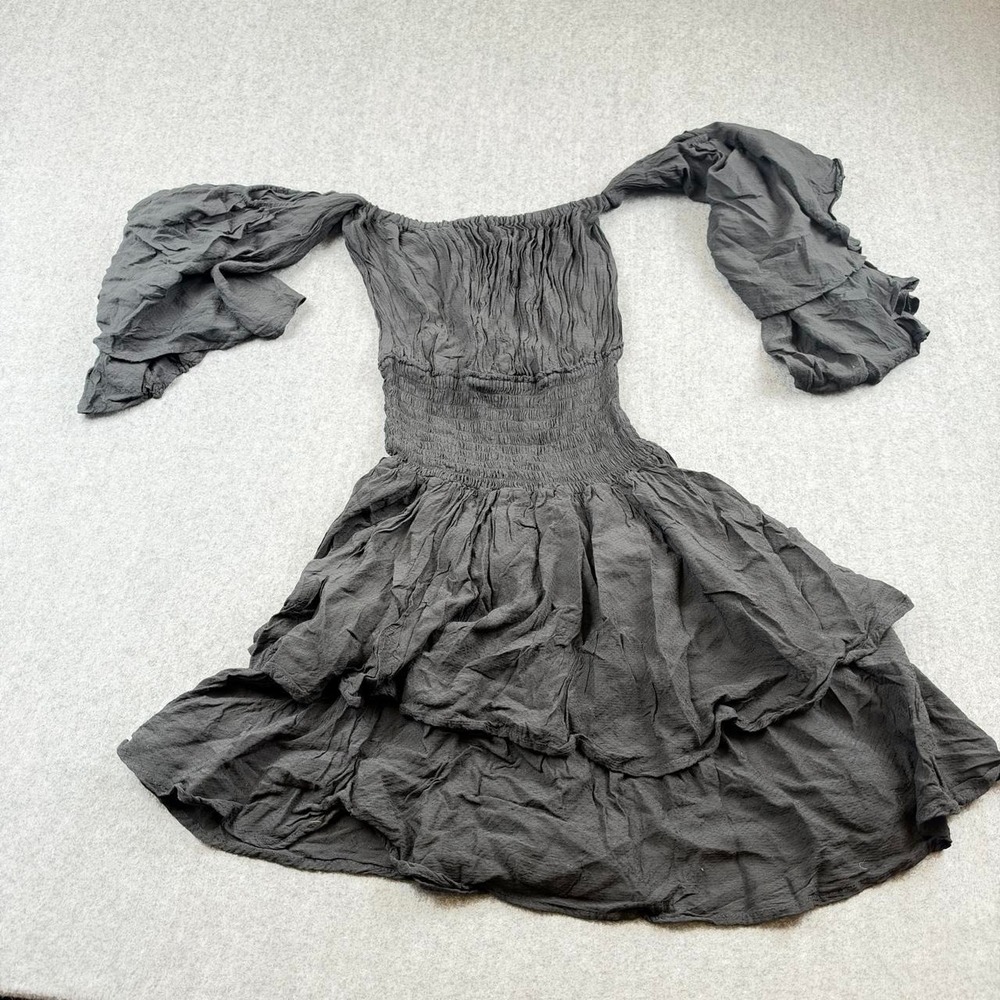Forever 21 Black Smocked Ruffle Dress Small Black Forever 21 dress